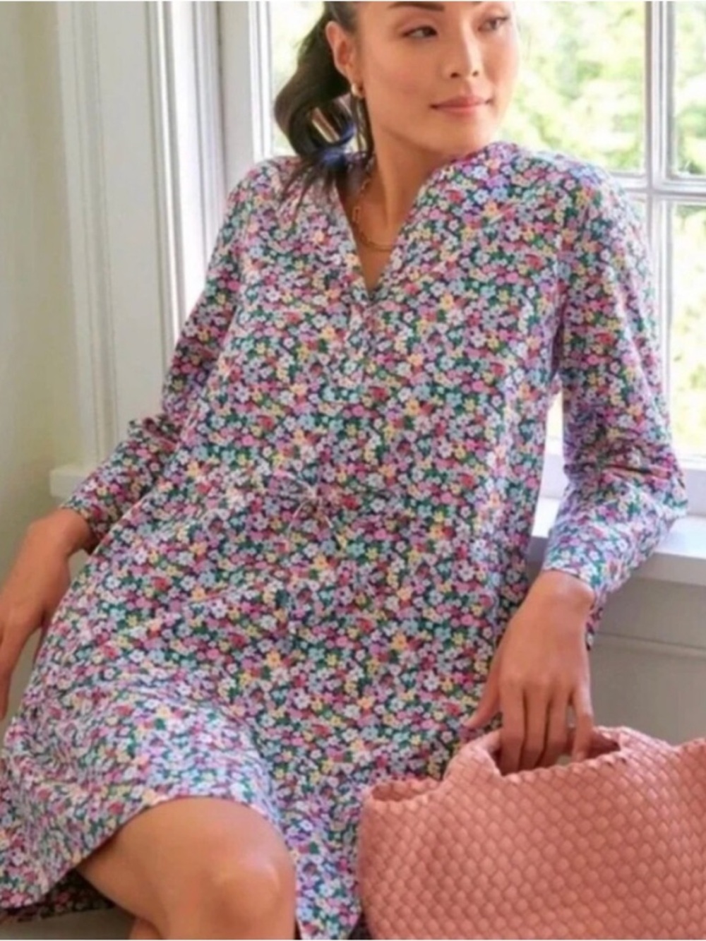 POMANDER PLACE tuckernuck lucy ditsy floral mini dress cottagecore garden size L